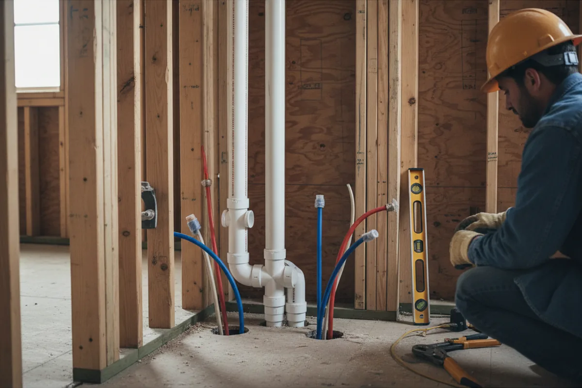 Drain and supply rough-in during Toilet Repair and Installation in Sussex